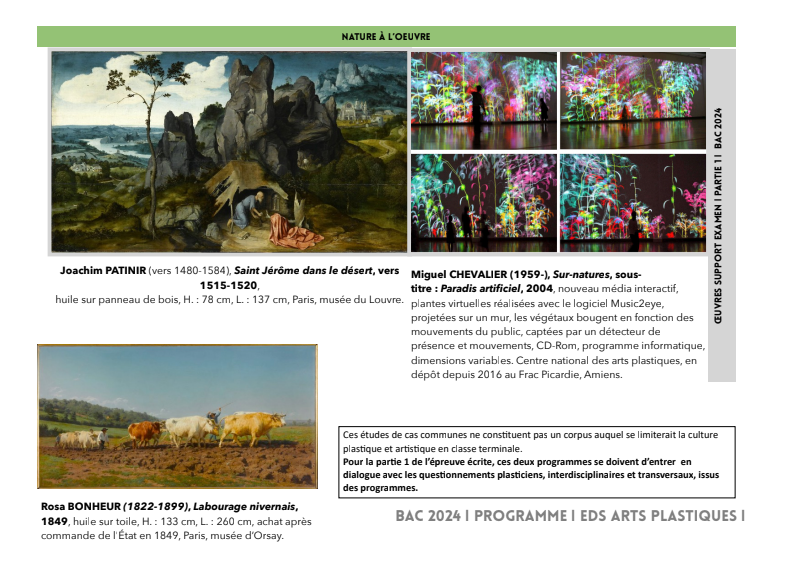 TERMINALE EDS Arts plastiques - BAC 2024